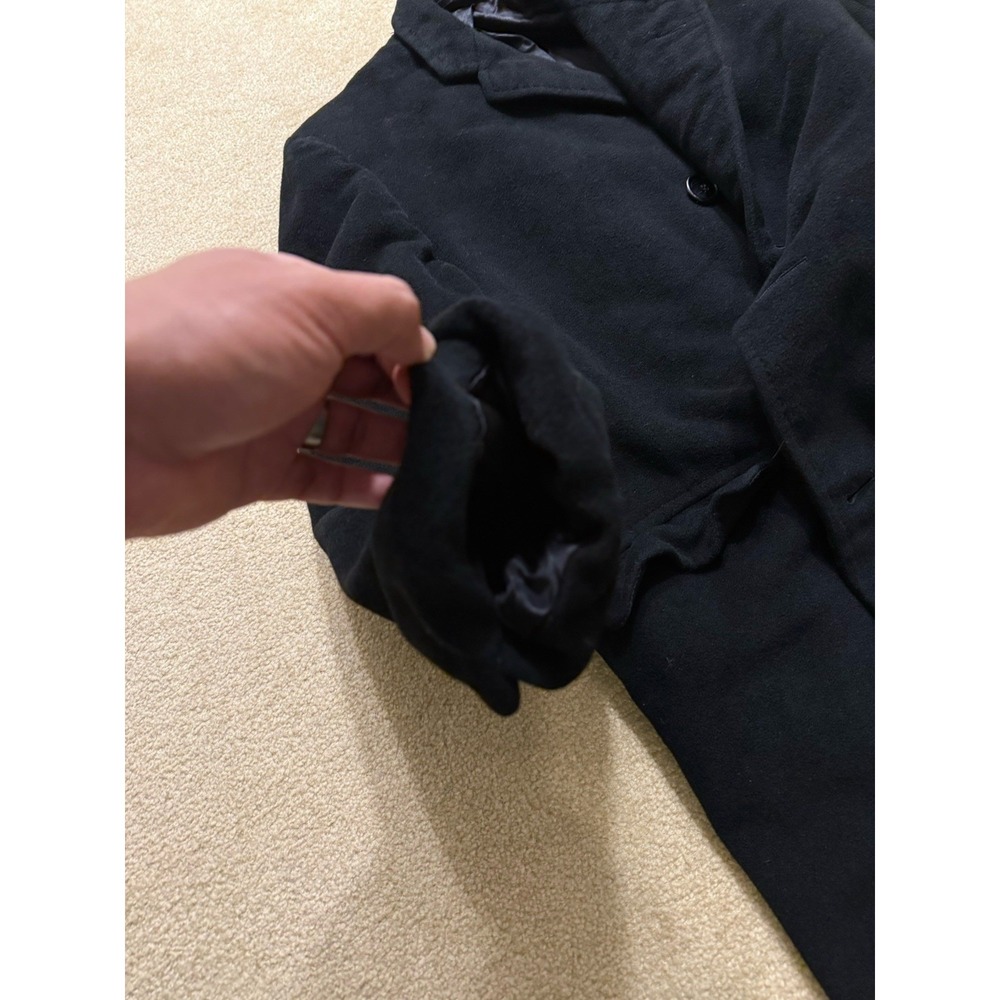 Hickey Freeman Cashmere? Wool? Trench Over Coat Black - Picture 11 of 14